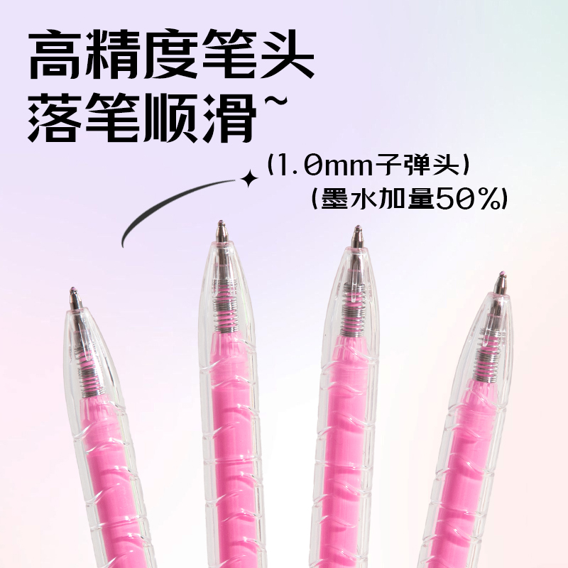 得力SA570大容量丙烯彩色中性筆1.0mm按動(dòng)子彈頭(桃夭紅)(支)