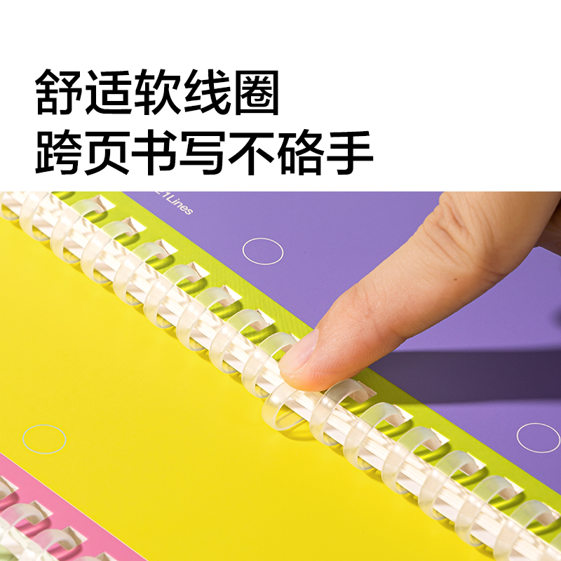 紐賽NS360-A5雙孔易撕軟螺旋本-60張(混色)(本)