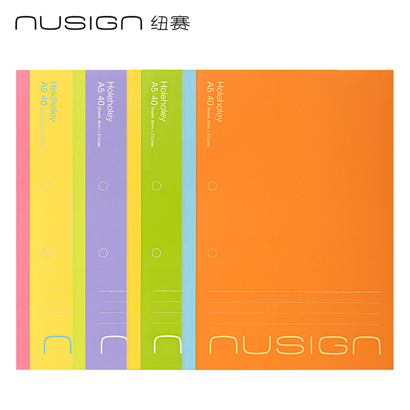 紐賽NS359-A5雙孔易撕無線裝訂本-40張(混色)(本)