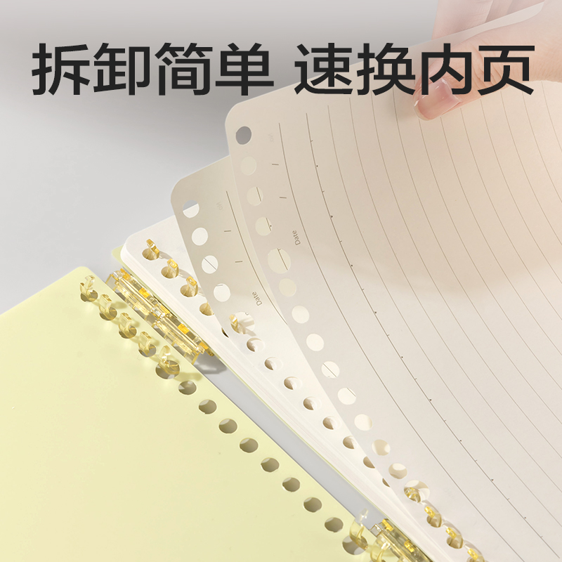 得力HB5-16上翻可開合活頁本PP殼(紅-可開合)(本)