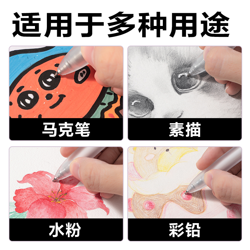 得力SA530高光彩色中性筆1.0mm按動(dòng)子彈頭(羽霜白)(支）
