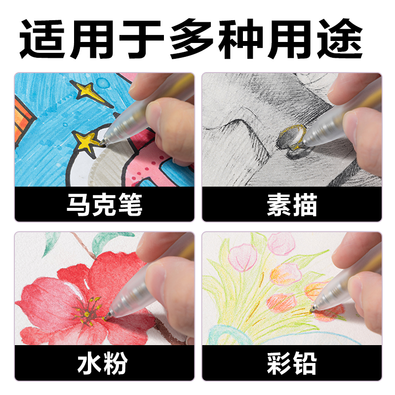 得力SA530高光彩色中性筆1.0mm按動(dòng)子彈頭(沙丘金)(支）