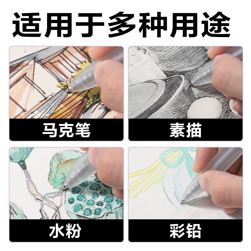 得力SA530高光彩色中性筆1.0mm按動(dòng)子彈頭(皎月銀)(支）