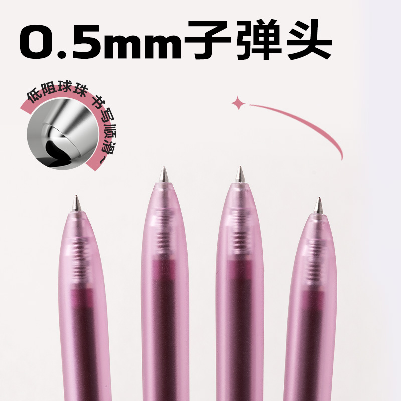 得力SA516彩色中性筆0.5mm按動(dòng)子彈頭(暗夜紅)(支）