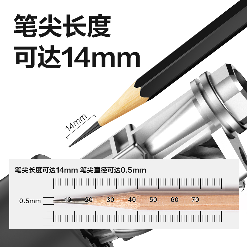得力VB93美術(shù)削筆機(透明黑)(盒)