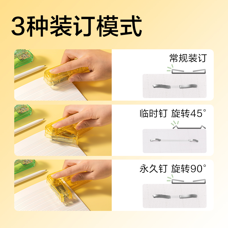 得力TA404_12旋轉訂書機(透明白)(臺)