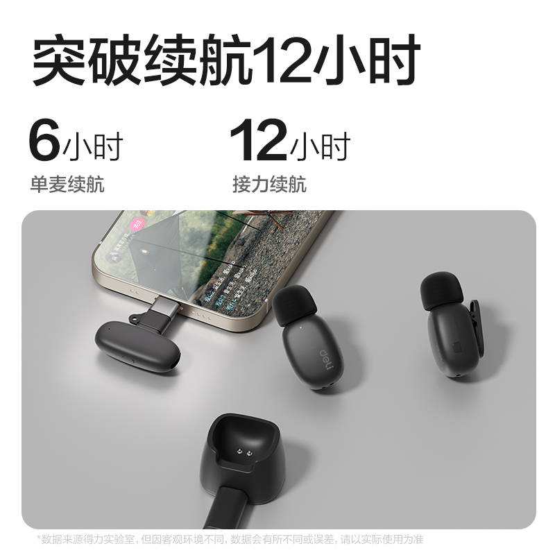 得力MN521領(lǐng)夾麥克風(fēng)(黑)(臺(tái))