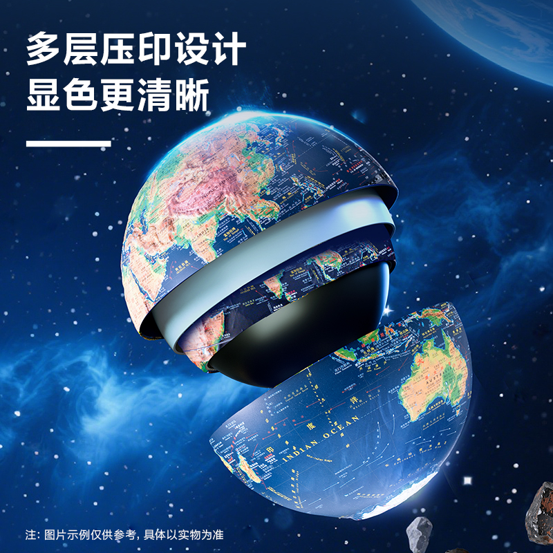 得力LG130-32W木底6mm萬向浮雕地球儀-32cm帶配件(代發(fā))(個)