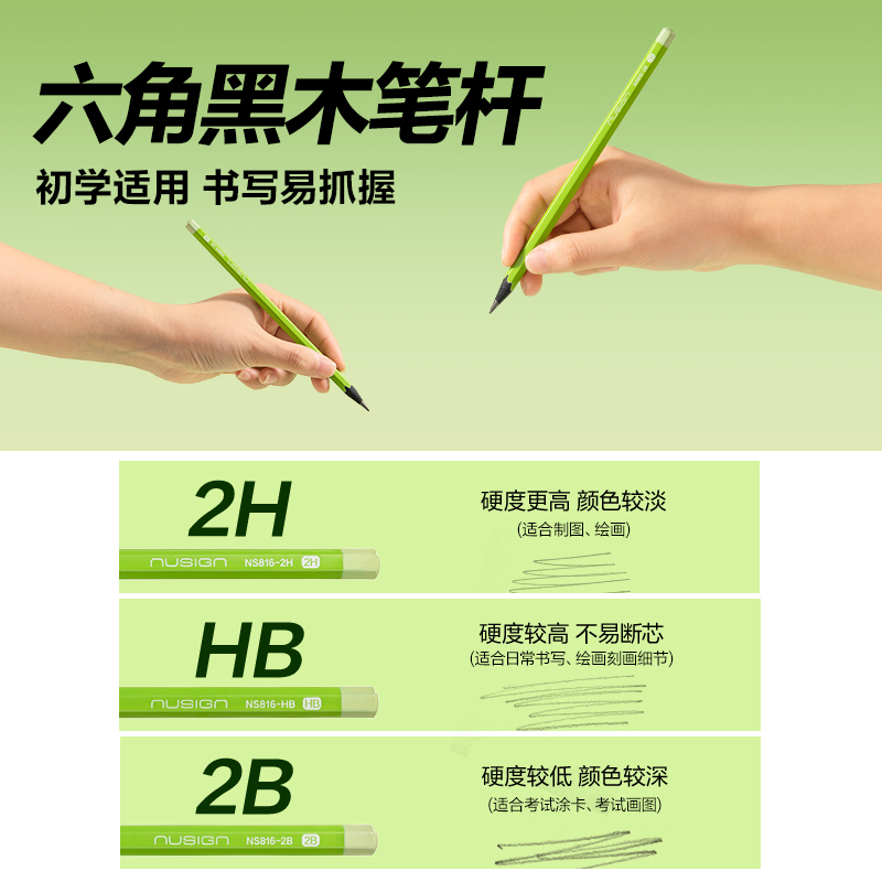 紐賽NS816-2B紐賽鉛筆(綠)(10支/盒)