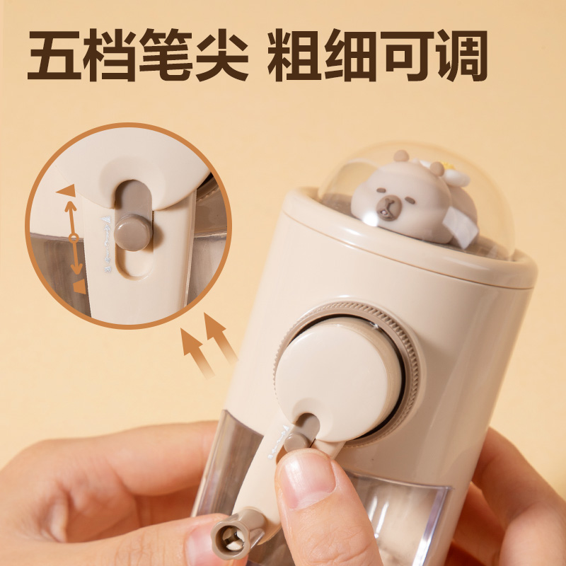 得力BL140卡皮巴拉旋轉(zhuǎn)玩偶削筆機(jī)(米色)(個(gè))