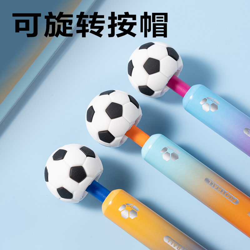 得力SA586蘇超旋轉(zhuǎn)足球速干按動(dòng)中性筆0.5mmST頭(黑)(卡)