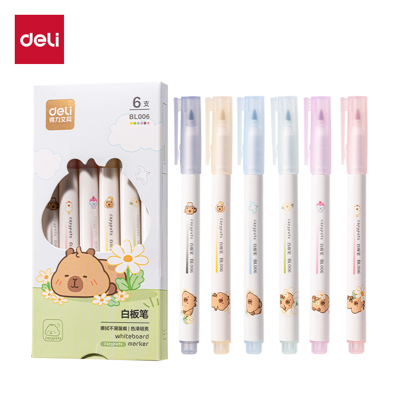 得力BL006卡皮巴拉IP白板筆(混)(支)