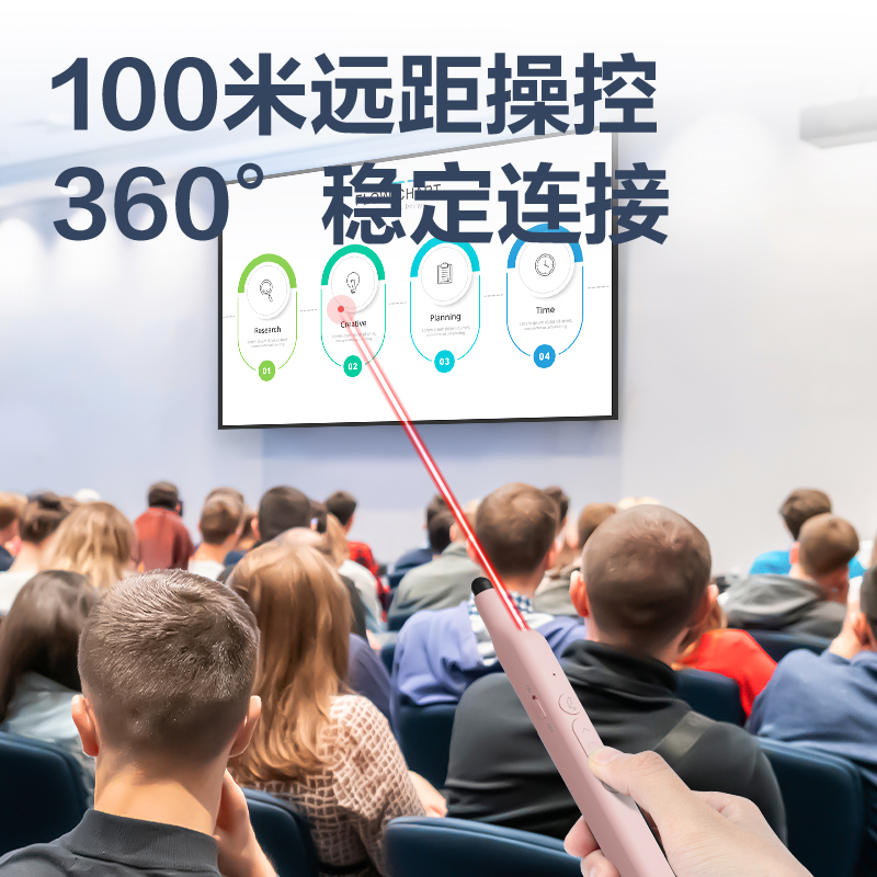 得力MA114激光翻頁筆(粉)(支)