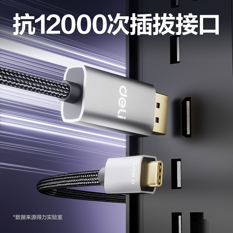 得力AF320U-10C轉(zhuǎn)DP2.1線16K合金棉網(wǎng)款1米（黑色）（條）