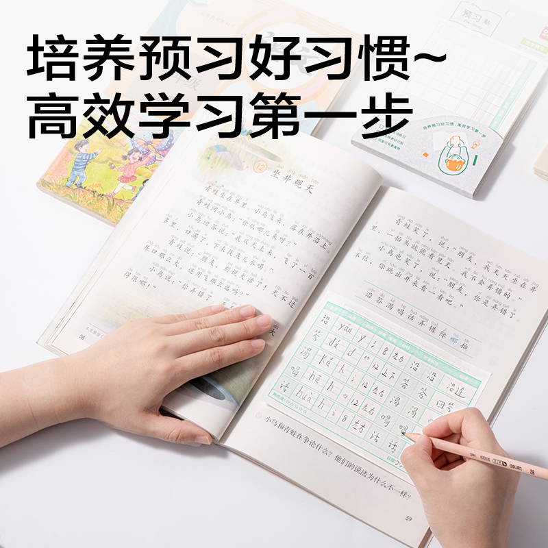 得力BT416生字預習貼記事貼110*148mm-60張(預習格式)(本)