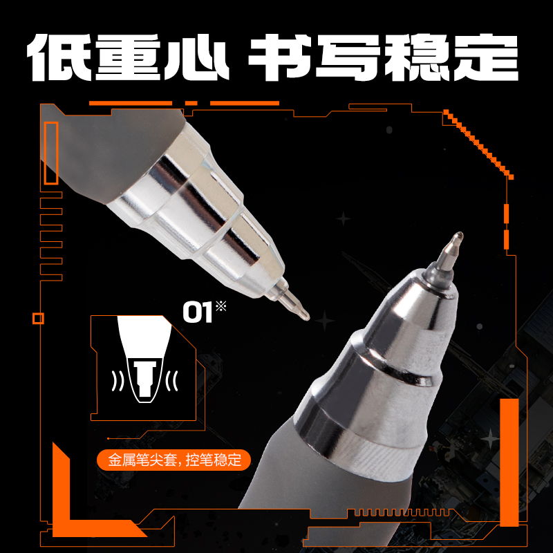 得力V200-5消音戰(zhàn)神速干按動(dòng)消音中性筆0.5mm雙球珠ST頭(黑)(盒/5支