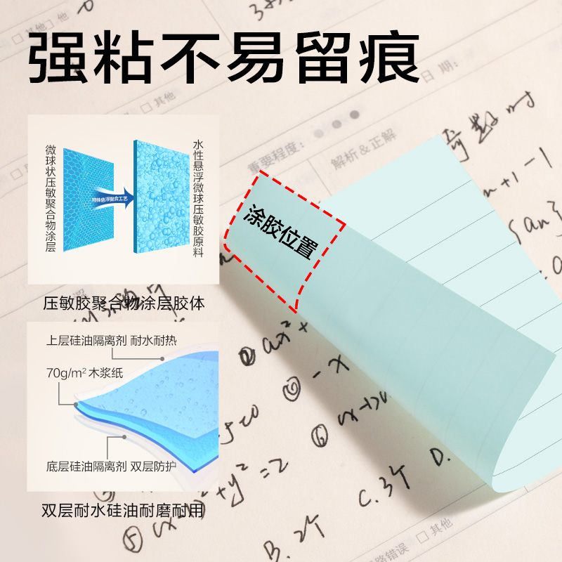得力BT300記事貼76*76mm-100張(彩色橫線)(本)