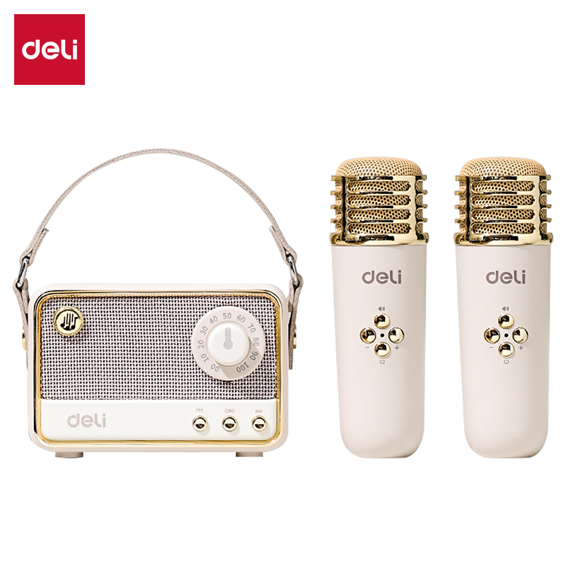 得力LT310B復(fù)古款K歌音響(雙麥)(米)(臺(tái))