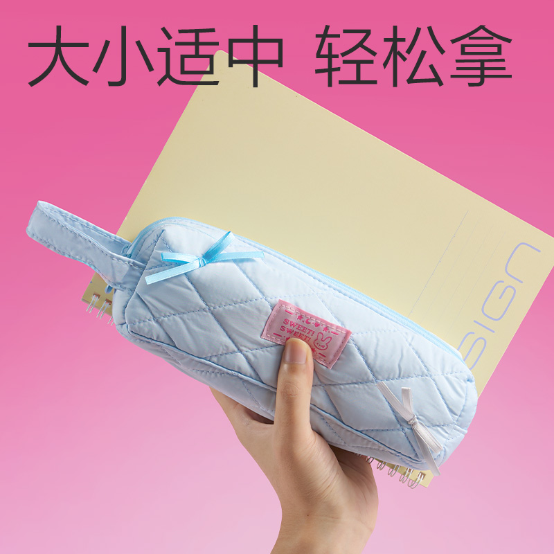 得力BC497少女風雙拉鏈大方包筆袋(混)(個)
