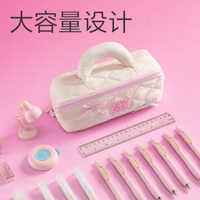 得力BC499少女風(fēng)手拎式大開(kāi)口筆袋(混)(個(gè))