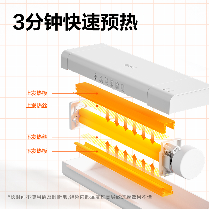 得力GQ410個人塑封機(jī)(白)(臺)