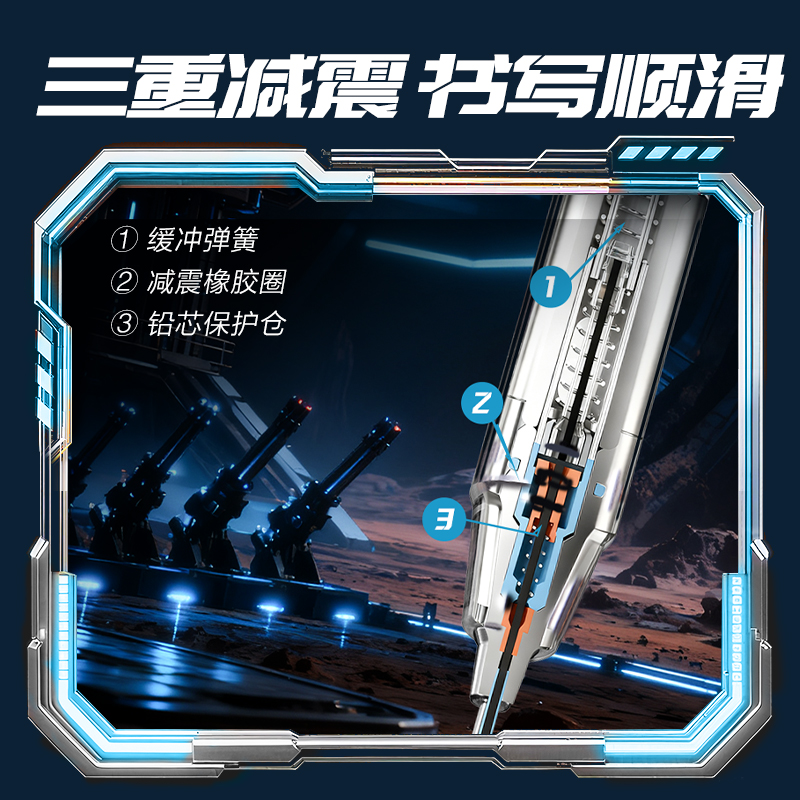 得力SS009-05六邊形戰(zhàn)士破浪先鋒防斷芯活動鉛筆0.5mm(混)(卡)