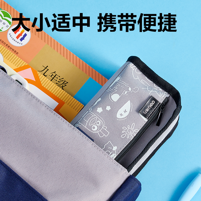 得力BC463碎排圖案復(fù)合式筆袋(混)(個)