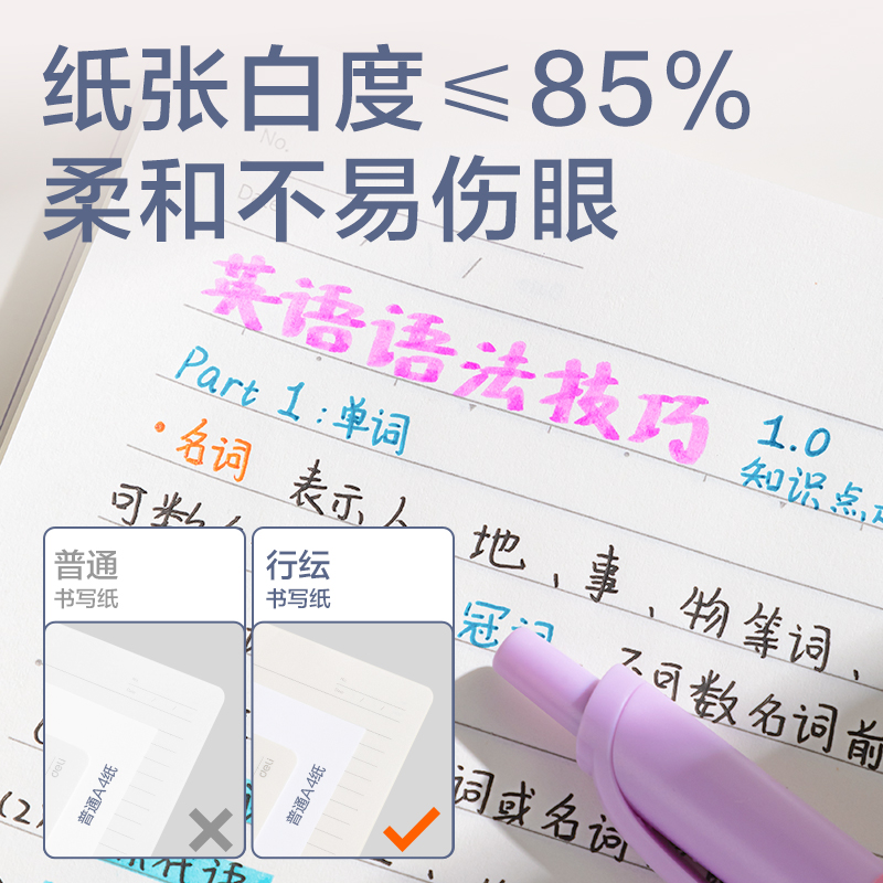 得力HA5403-P行紜輕薄3孔可開(kāi)合活頁(yè)本(行紜和紙集)(本)