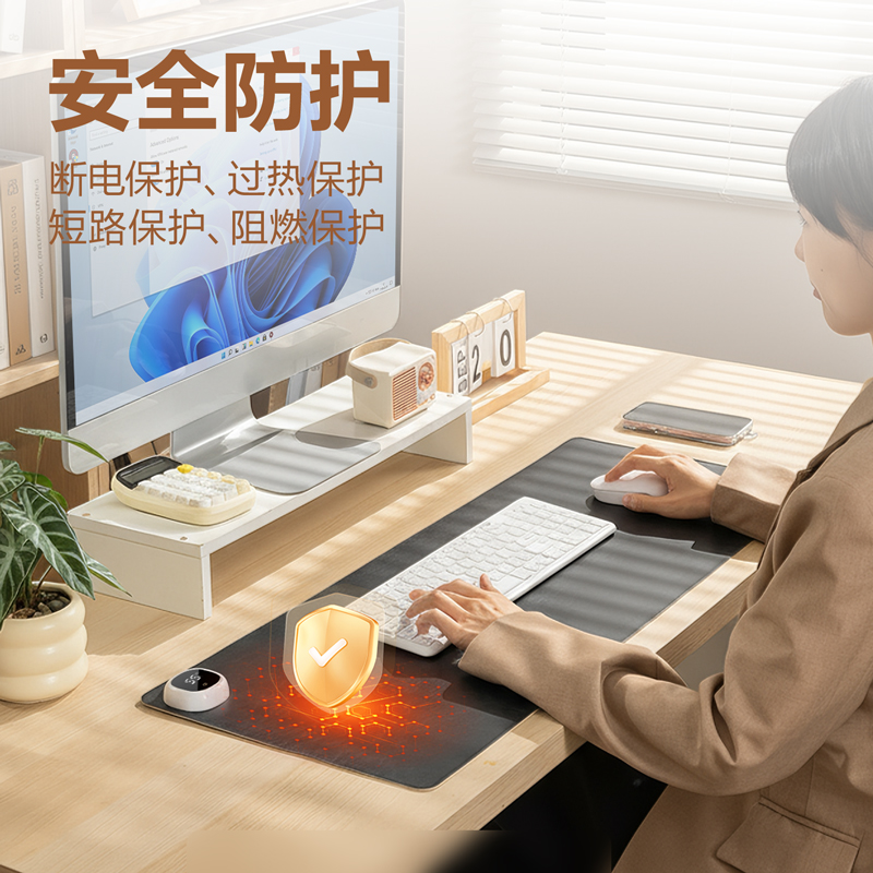 得力TF602暖手桌墊80*32cm(灰)(張)