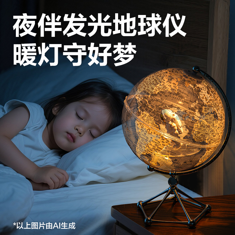 得力LG115-20C透明地球儀-20cm太空人款(混)(盒)