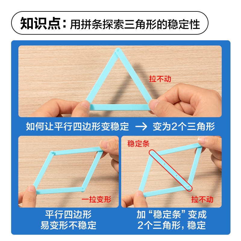 得力YX553學具磁力三角形拼條學習套裝(混)(盒)