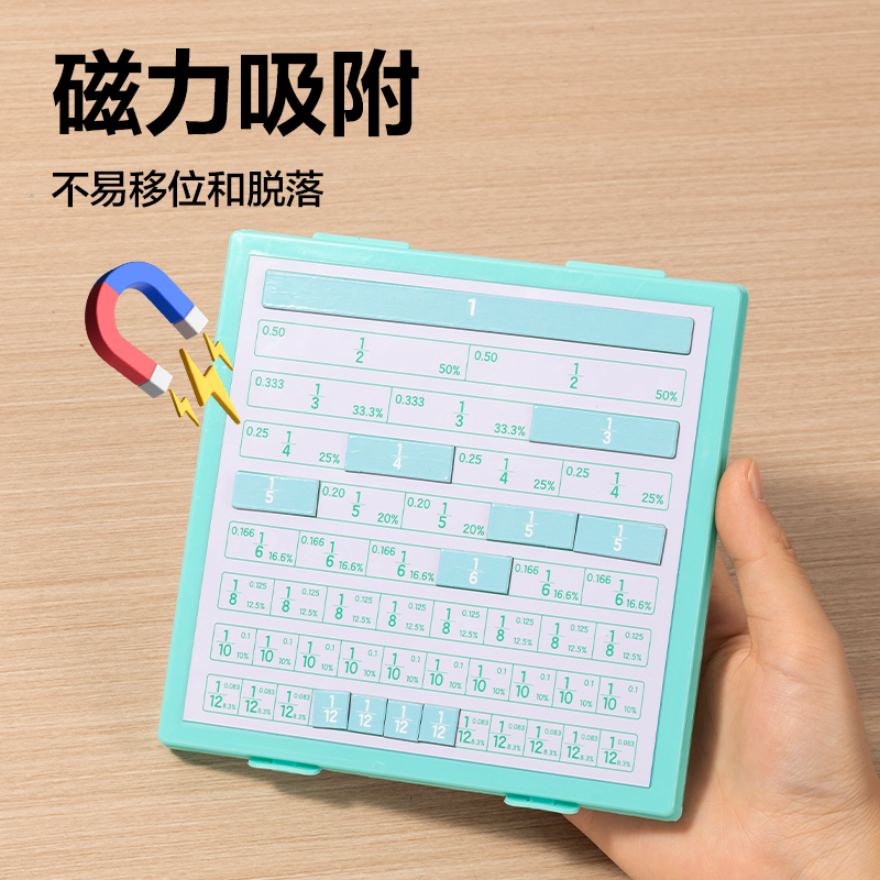 得力YX558學(xué)具磁力分?jǐn)?shù)學(xué)習(xí)演示器(混)(盒)