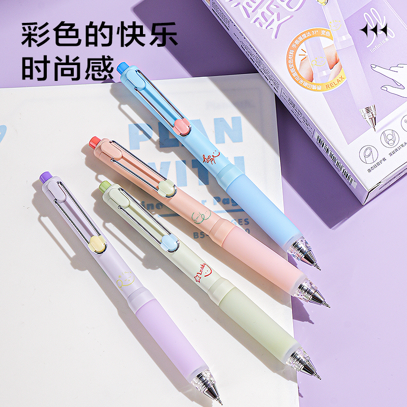 得力SA419樂素溫感變色液態(tài)硅膠按動(dòng)中性筆0.5mm雙球珠ST頭(黑)(支)