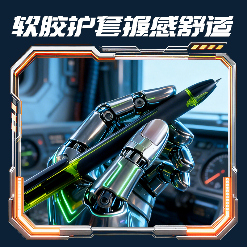 得力SS011-2六邊形艦隊(duì)速干中性筆0.5mm雙珠ST(黑)(2支/盒)(黑紫