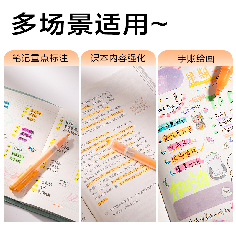 得力SK406按動(dòng)熒光筆熒光色系(支)(陽(yáng)光橙)