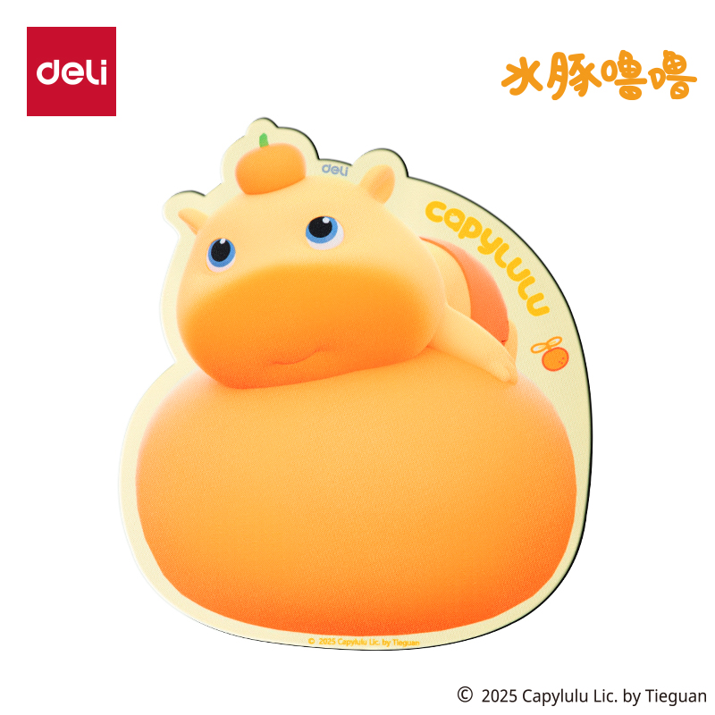 得力ST452水豚嚕嚕鼠標(biāo)墊(黃)(塊)