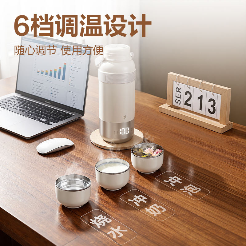 得力LD998便攜式保溫杯(白)(個)