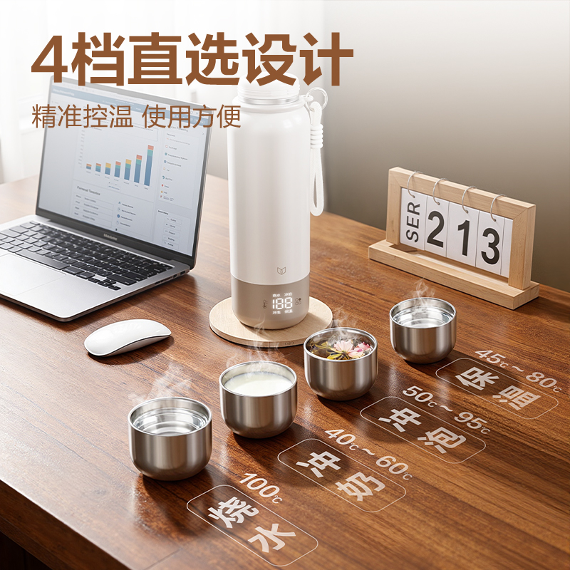 得力LD999便攜式保溫杯 (白)(個)