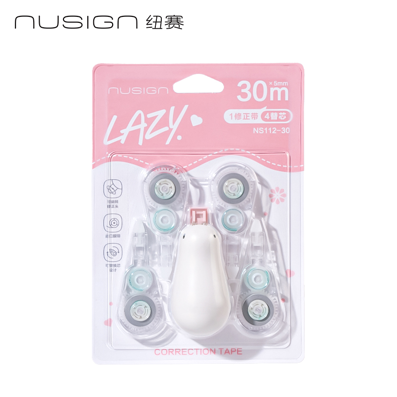 紐賽NS112-30糾糾鳥修正帶5mm*6m*5(白色)(卡)