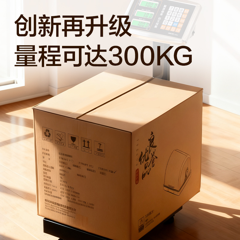 得力TE923電子臺秤300Kg/50g(黑色)(臺)