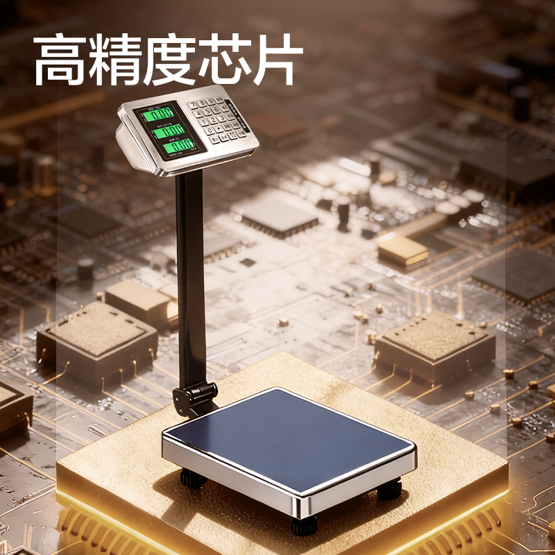 得力TE921電子臺秤150Kg/50g(黑色)(臺)