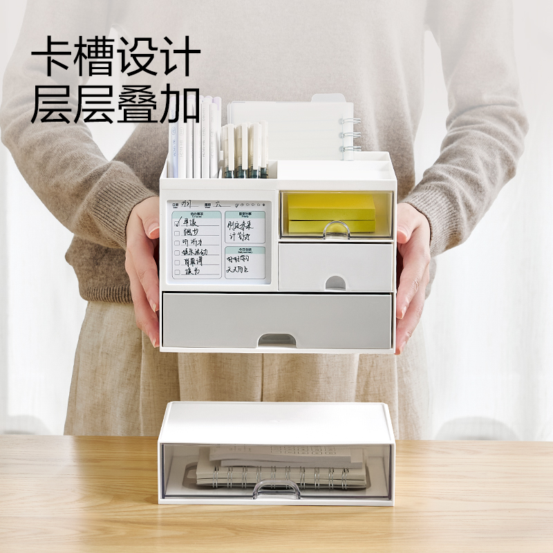 得力PK131多用收納盒(白色)(盒)