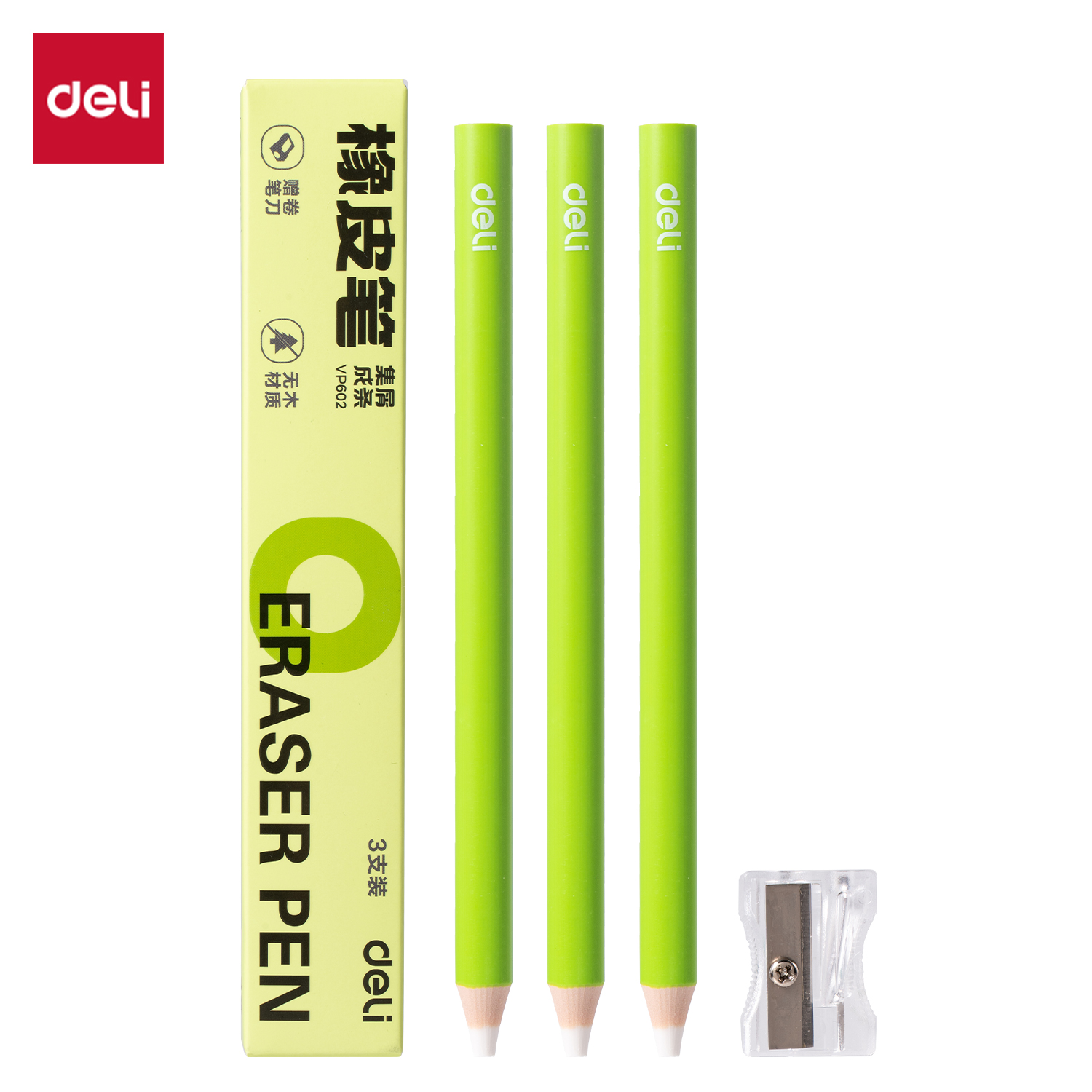 得力VP601無木橡皮筆(混)(盒)
