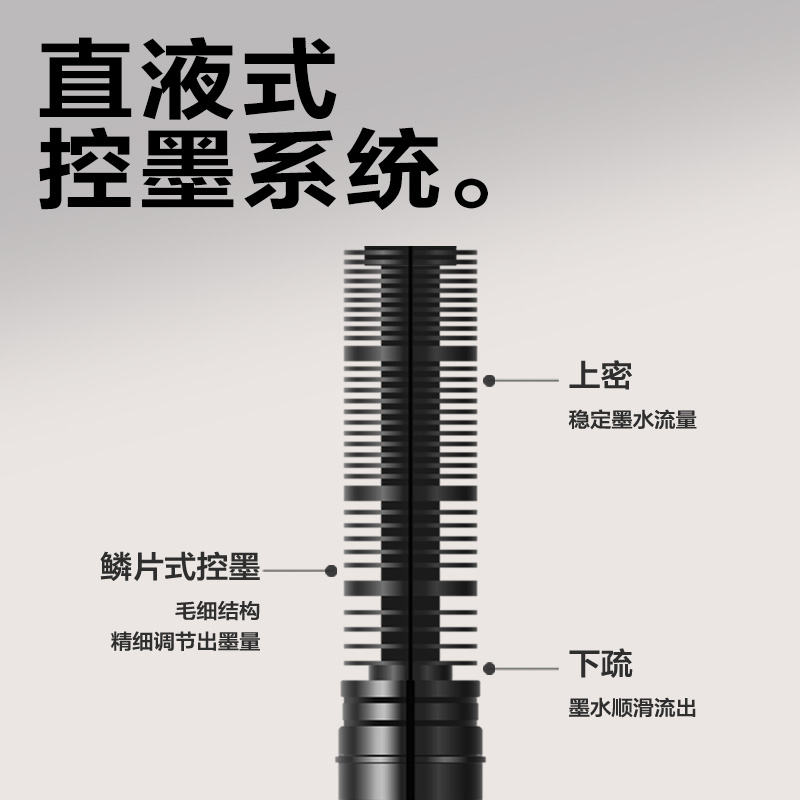 得力DP297直液式走珠筆0.5mm全針管(黑)(支)