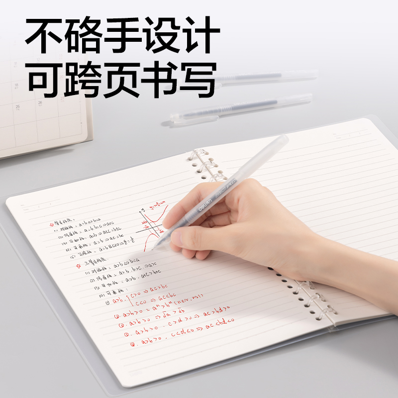 得力HB5503-1牛盾PP輕薄3孔可開合活頁(yè)本(透明)(本)