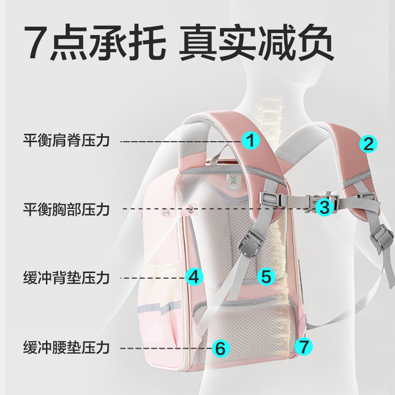 得力BB223大前袋學院風書包(粉)(個)