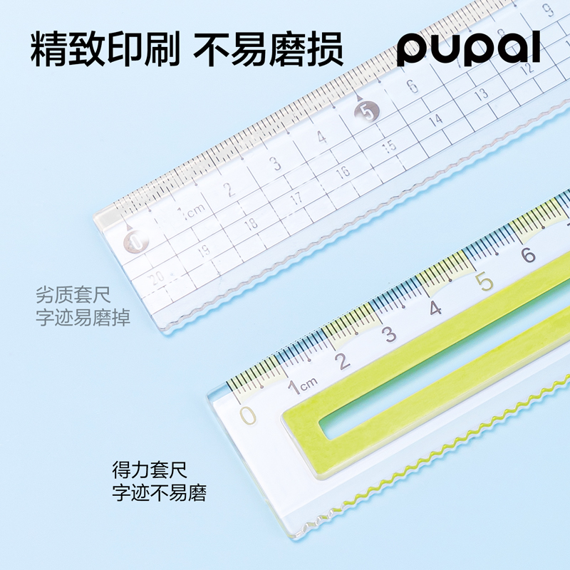 得力PL7步樂軟膠防滑套尺15cm(綠)(套)
