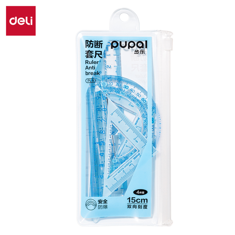 得力PL8步樂防斷套尺15cm(藍(lán))(套)