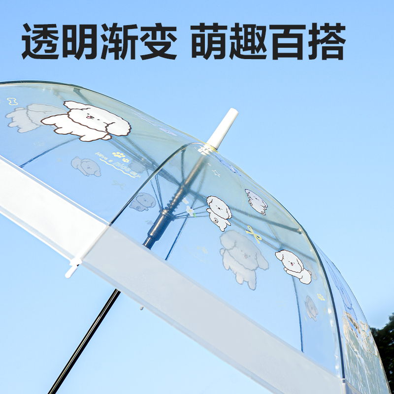 得力LY502印花透明長柄傘(混)(把)