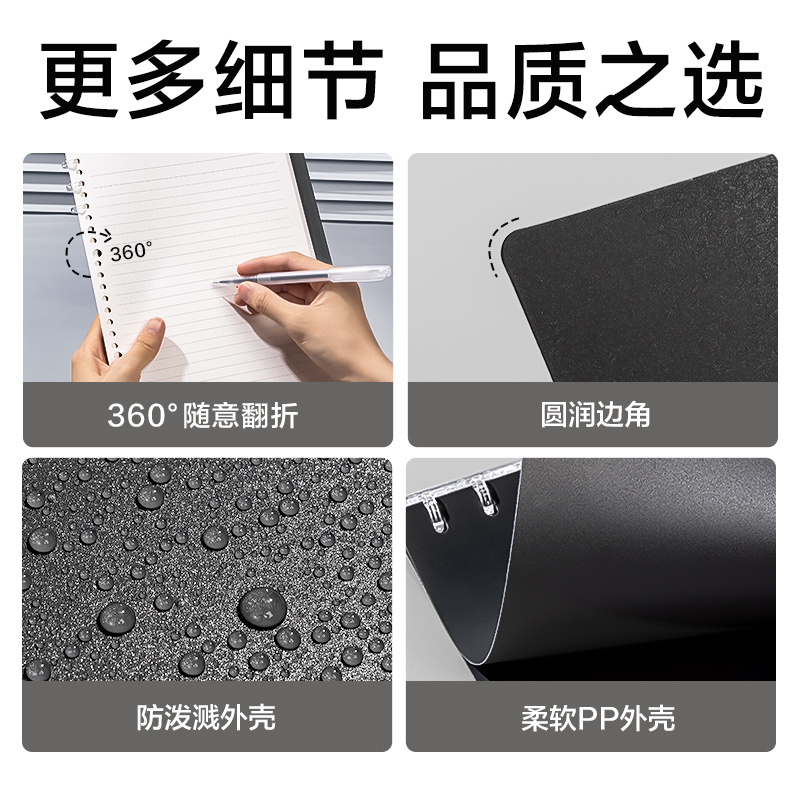 得力BDHB5-30三孔可開合活頁本-B5 40張 (透明)(本)